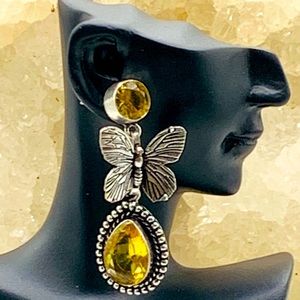 Citrine Butterfly Earrings